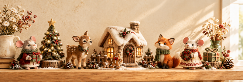 Holiday Keepsakes needle felted figurine collection