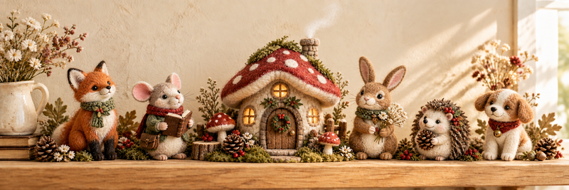Nature’s Little Ones needle felted figurine collection