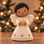 Juniper, Star Boy in Christmas Angel Boys, handmade needle-felted Christmas decor