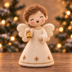 Merry, Bell Boy in Christmas Angel Boys, handmade needle-felted Christmas decor