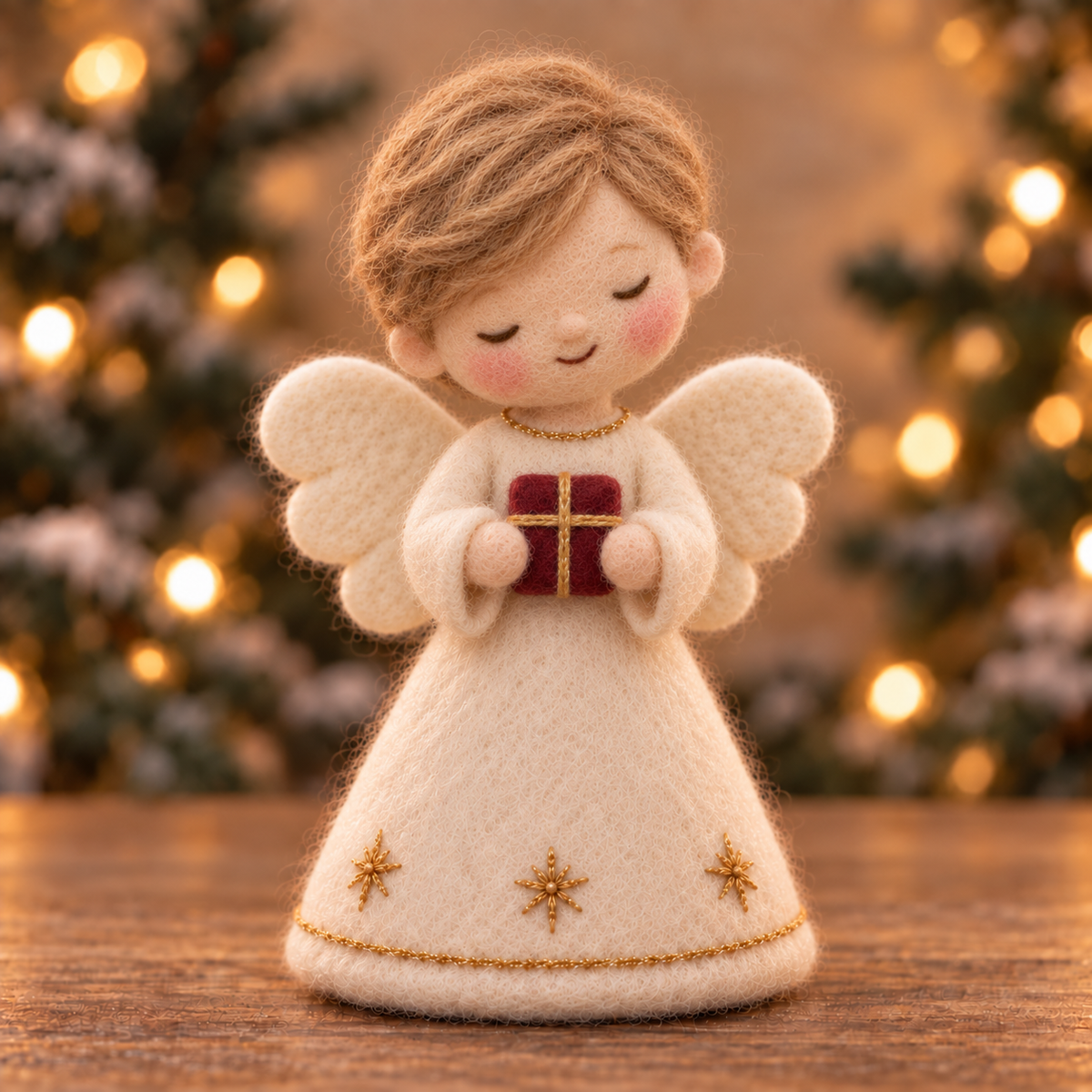 Ginger, Gift Boy in Christmas Angel Boys, handmade needle-felted Christmas decor
