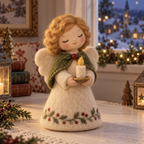 Bell in Christmas Angel Girls, handmade needle-felted Christmas decor