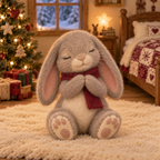Merry in Christmas Bunny Moments, handmade needle-felted Christmas decor