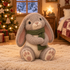 Ginger in Christmas Bunny Moments, handmade needle-felted Christmas decor