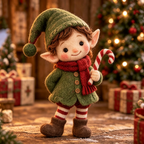 Noel, Christmas Elf 3 in Christmas Elf Parade, handmade needle-felted Christmas decor