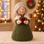 Merry in Christmas Grandmother Friends, handmade needle-felted Christmas decor