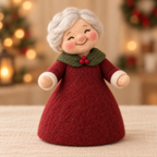 Tinsel in Christmas Grandmother Friends, handmade needle-felted Christmas decor
