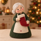 Clover in Christmas Grandmother Friends, handmade needle-felted Christmas decor