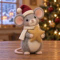 Pip, Star in Christmas Hearth Mice, handmade needle-felted Christmas decor