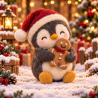 Star in Christmas Penguin Friends, handmade needle-felted Christmas decor
