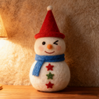 Holly in Christmas Snowman Friends, handmade needle-felted Christmas decor