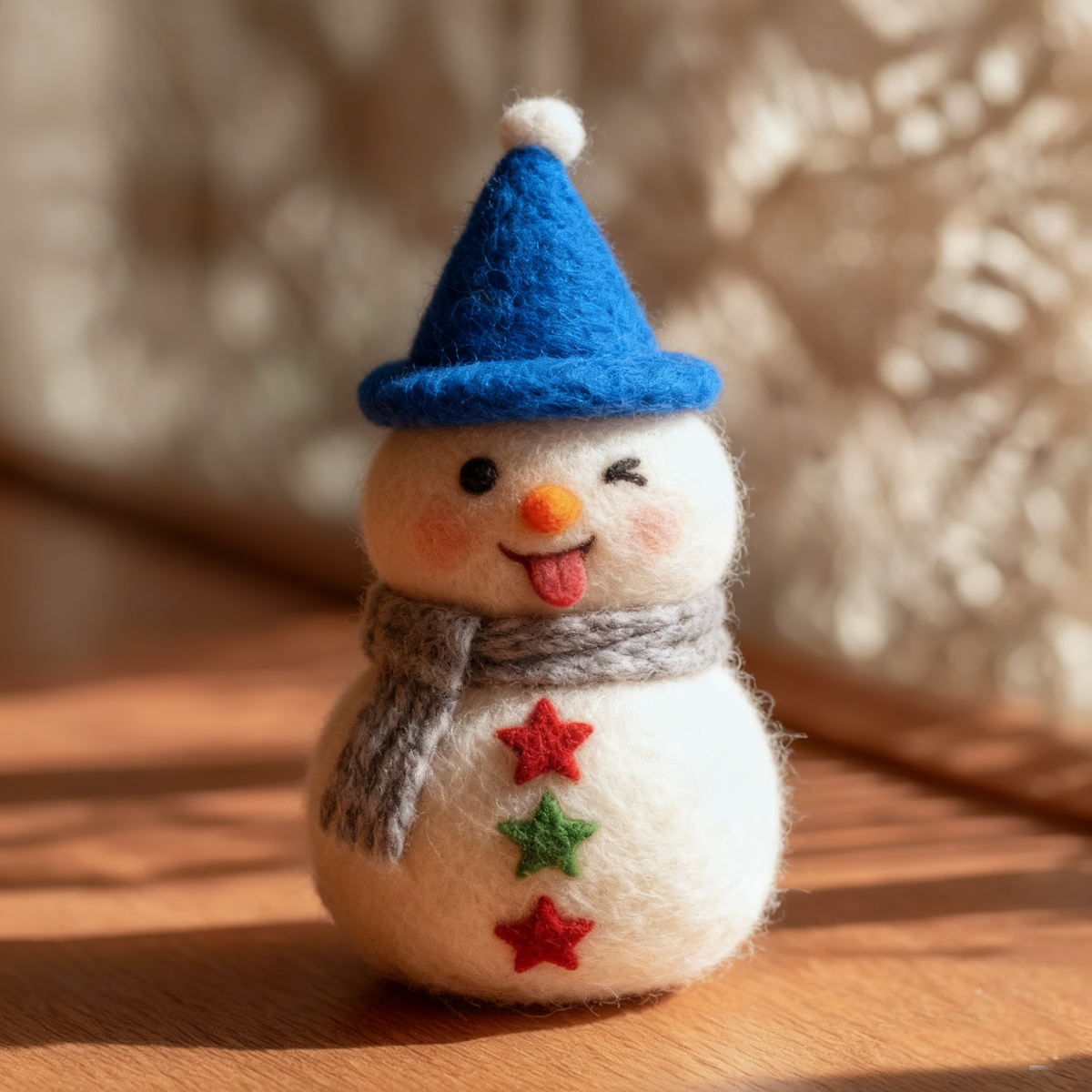 Merry in Christmas Snowman Friends, handmade needle-felted Christmas decor