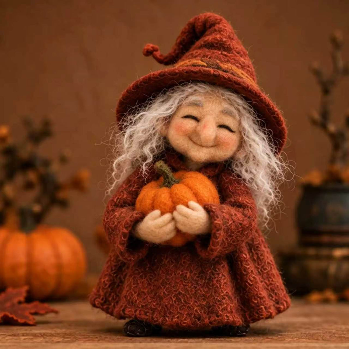 Harvest Witch Friends | Needle-Felted Wool Figurines
