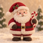 Pip in Santa's Winter Moments, handmade needle-felted Christmas decor