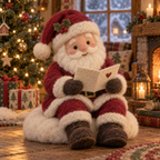 Ginger in Santa's Winter Moments, handmade needle-felted Christmas decor
