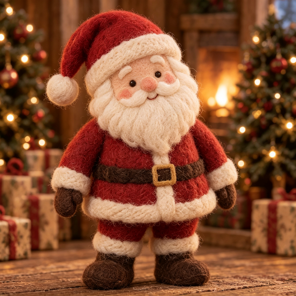 Bell in Santa's Winter Moments, handmade needle-felted Christmas decor