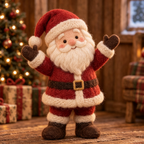 Ember in Santa's Winter Moments, handmade needle-felted Christmas decor