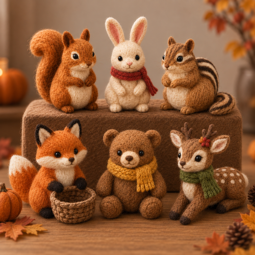 Juniper needle felted figurine