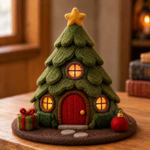 Holly needle felted figurine