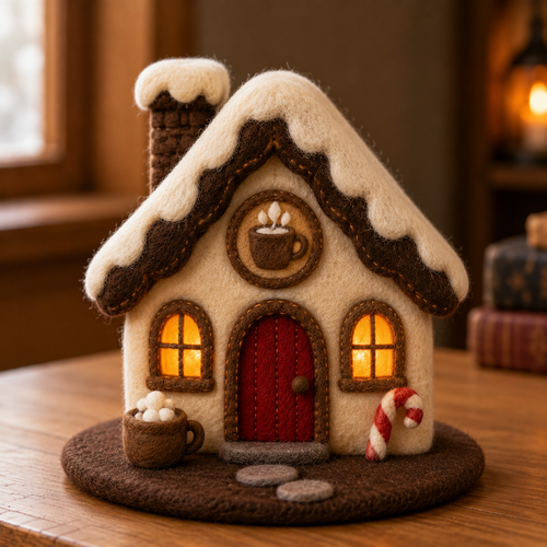 Tinsel needle felted figurine